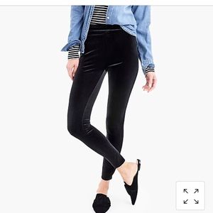 JCrew Stretch Velvet Leggings (NWT), XS, Black
